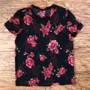 Mesh Floral T-Shirt